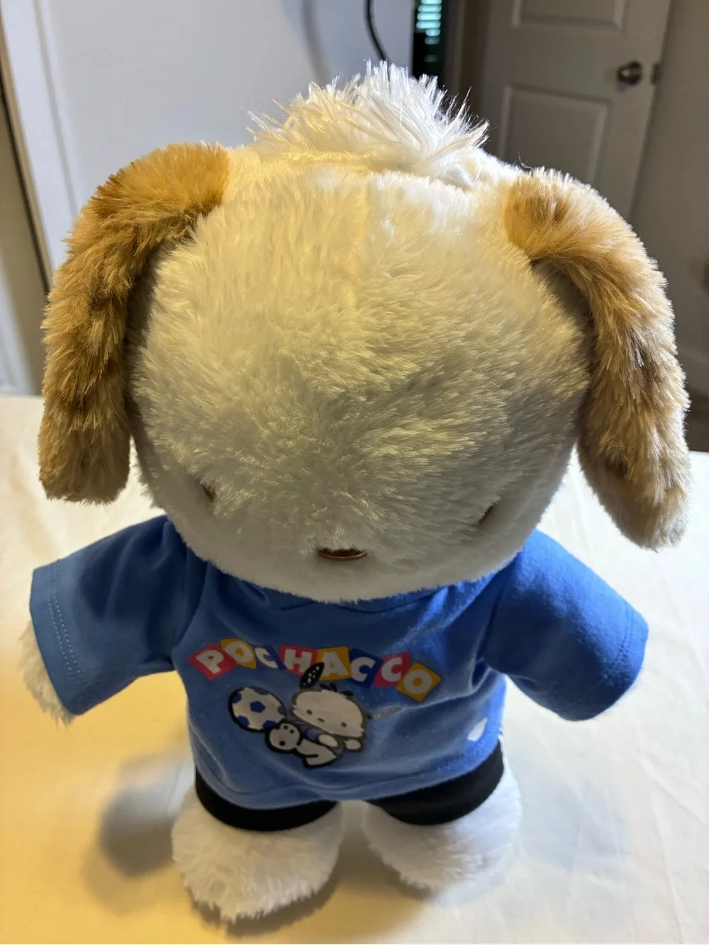 Rare Chocolate Chip Build-A-Bear  Sanrio Pochacco Dog Plush in Soccer Gear